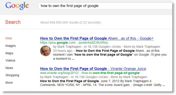 How to Own First Page of Google