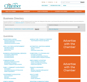 Raleigh Chamber of Commerce member directory screenshot