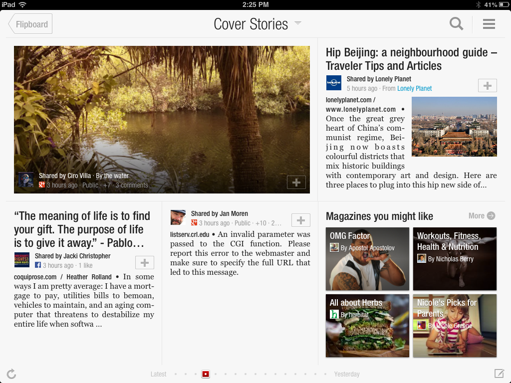 Flipboard iPad page example