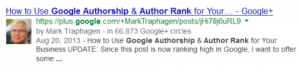 Google Authorship search result