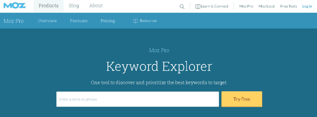 Moz Keyword Explorer