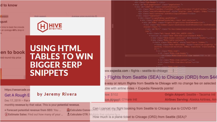 Using HTML Tables To Win Bigger SERP Snippets