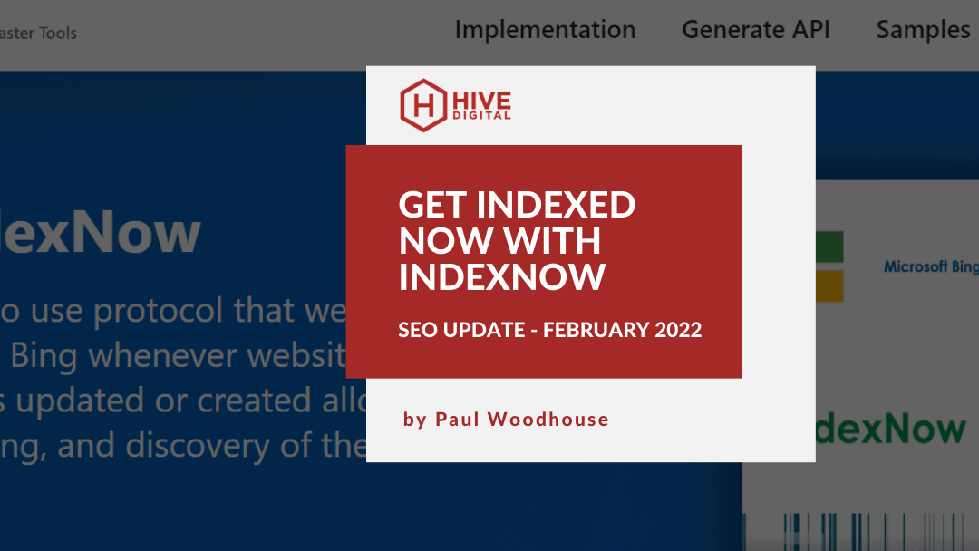 Get Indexed Now with IndexNow