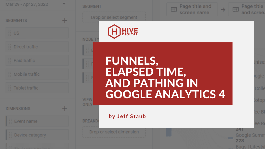 Funnels, Elapsed Time and Pathing in Google Analytics 4