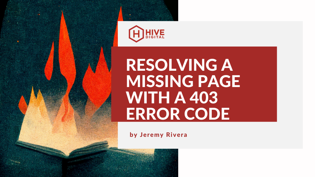 Resolving a missing page with a 403 error code