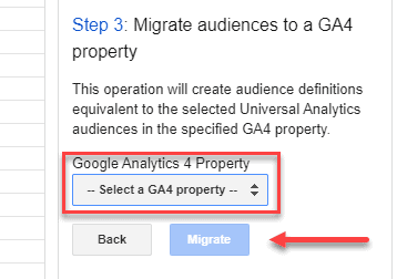 Step 3 Export GA4 audiences