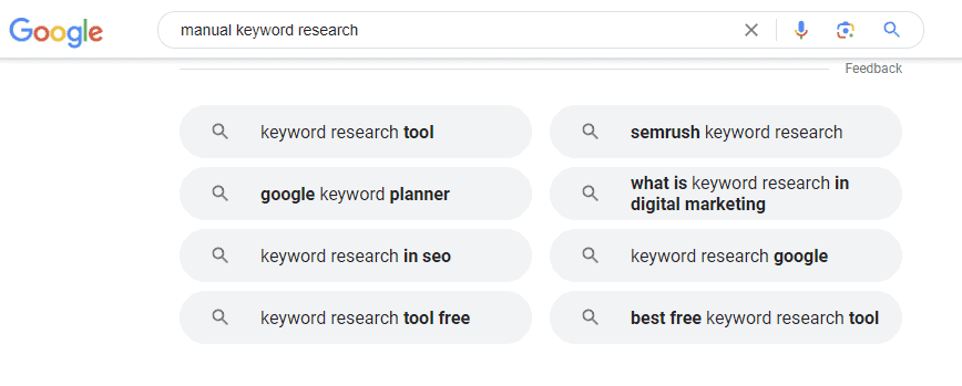 Google Suggested Keywords