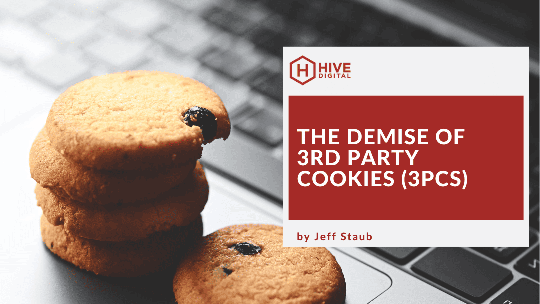 Blog title with a picture of cookies on a laptop.