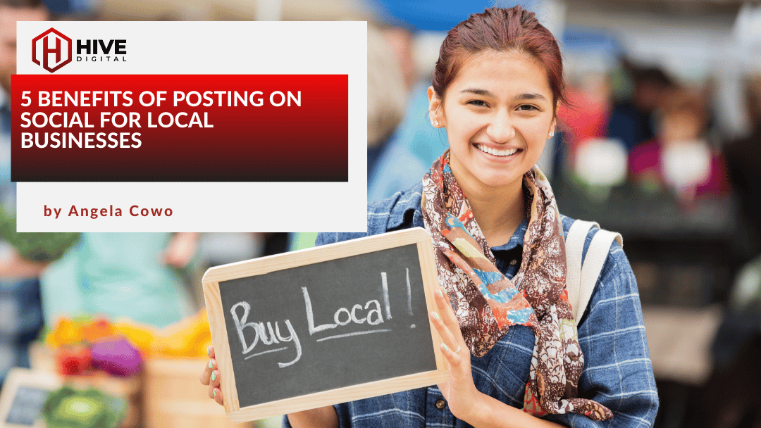 Local marketer holding up a sign to buy social via social media