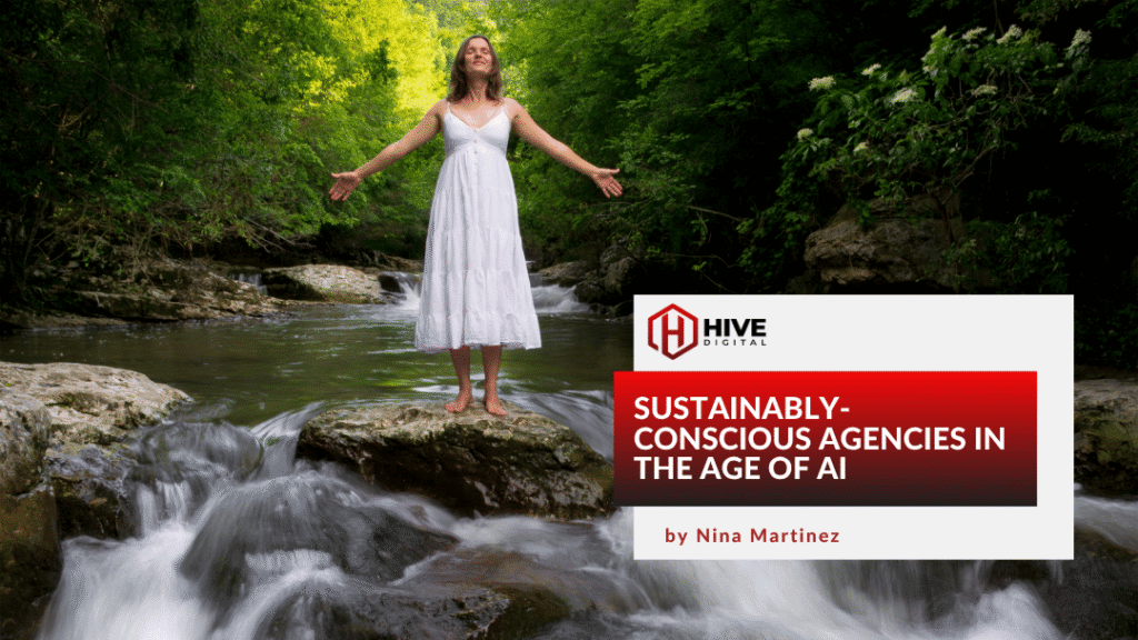 Woman standing in stream of a forest