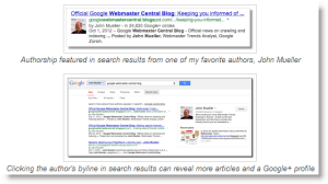 Google Authorship example search results