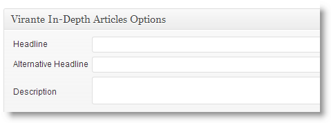 In Depth Articles Generator options box