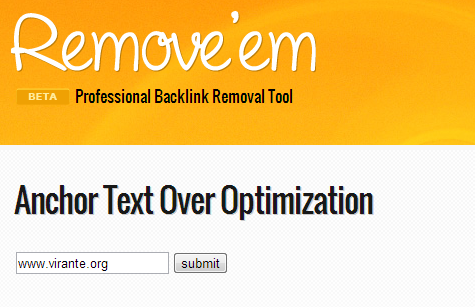 Anchor Text Over Optimization Tool
