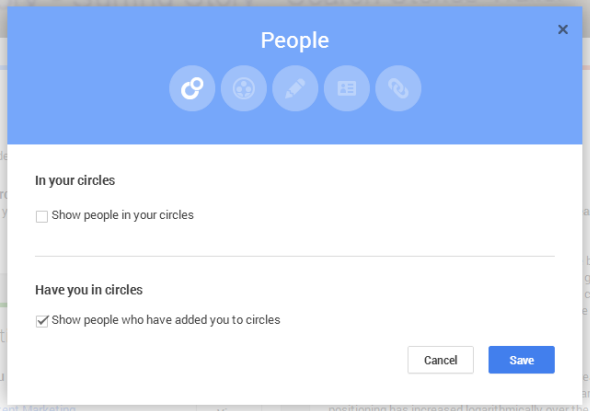 Google Plus page people display