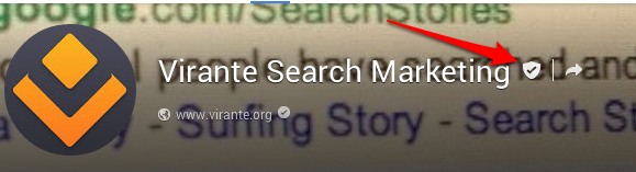 Google Plus Page Verification mark